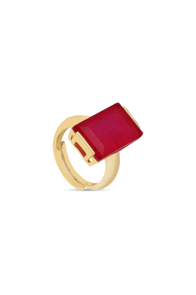 Cerise Aztec Oasis Cocktail Ring