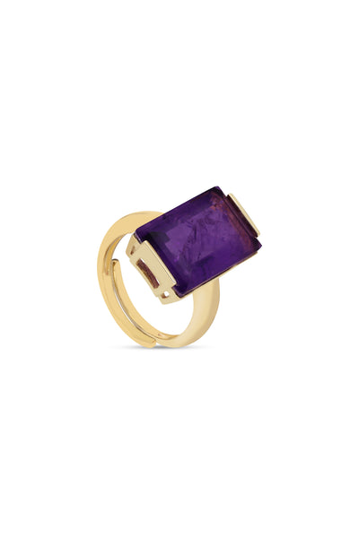 Dark Purple Aztec Oasis Cocktail Ring
