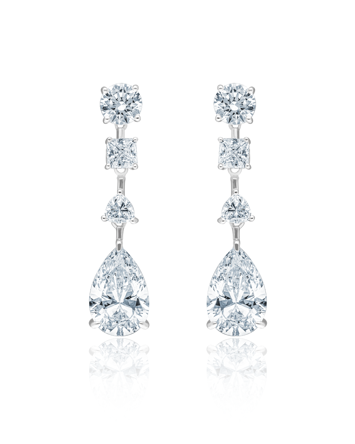 Diamond Cascade Teardrop Earrings