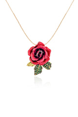 Verdant Rose Vine Pendant With Chain