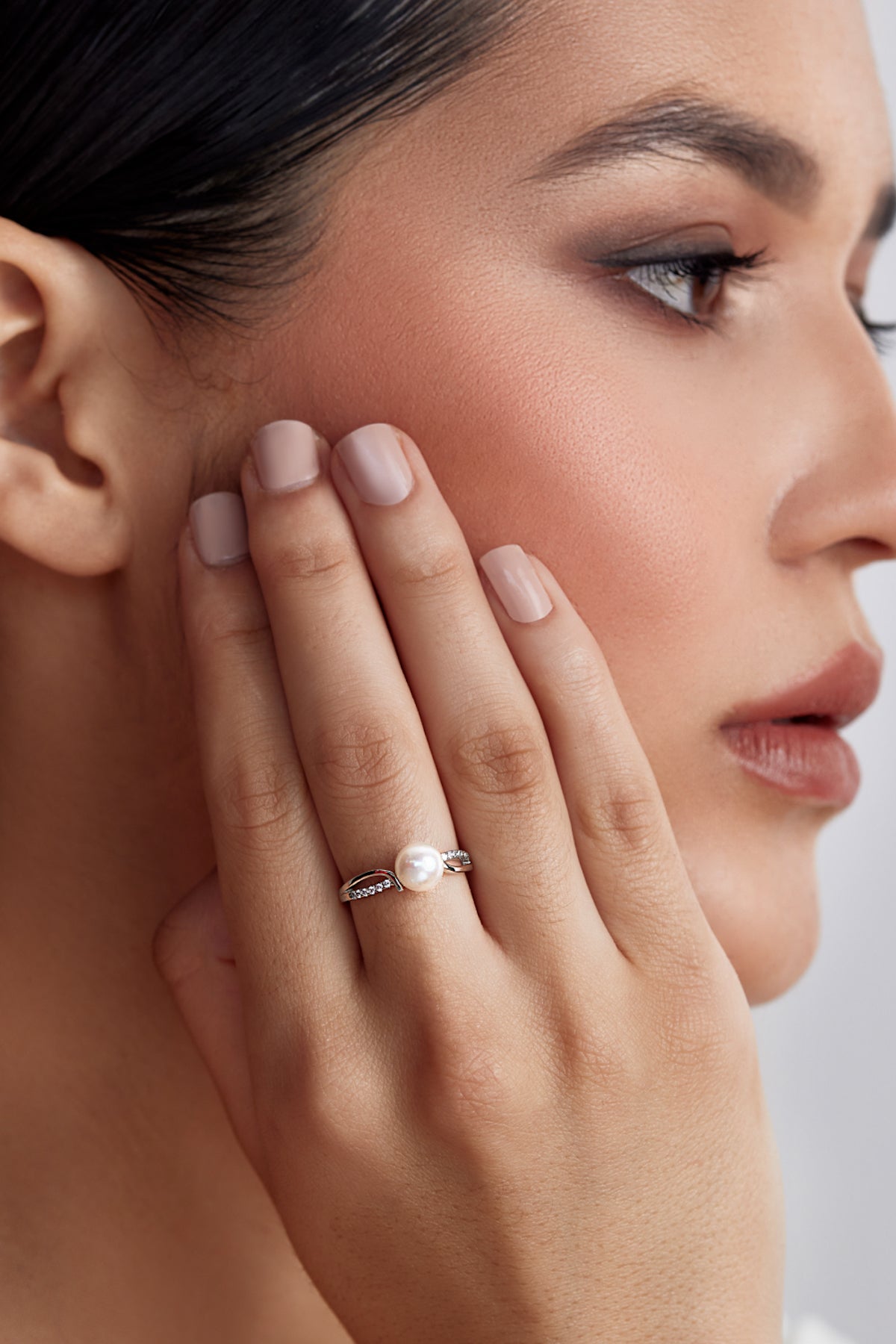 Pure Pearl Pave Band Ring