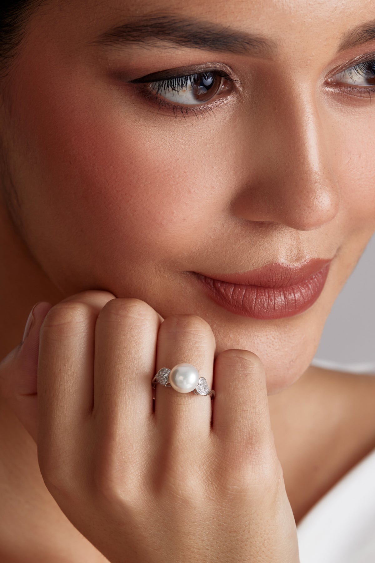 Sparkling Heart of Pearl Ring