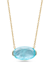 Light Blue Sunset Oasis Pendant With Chain